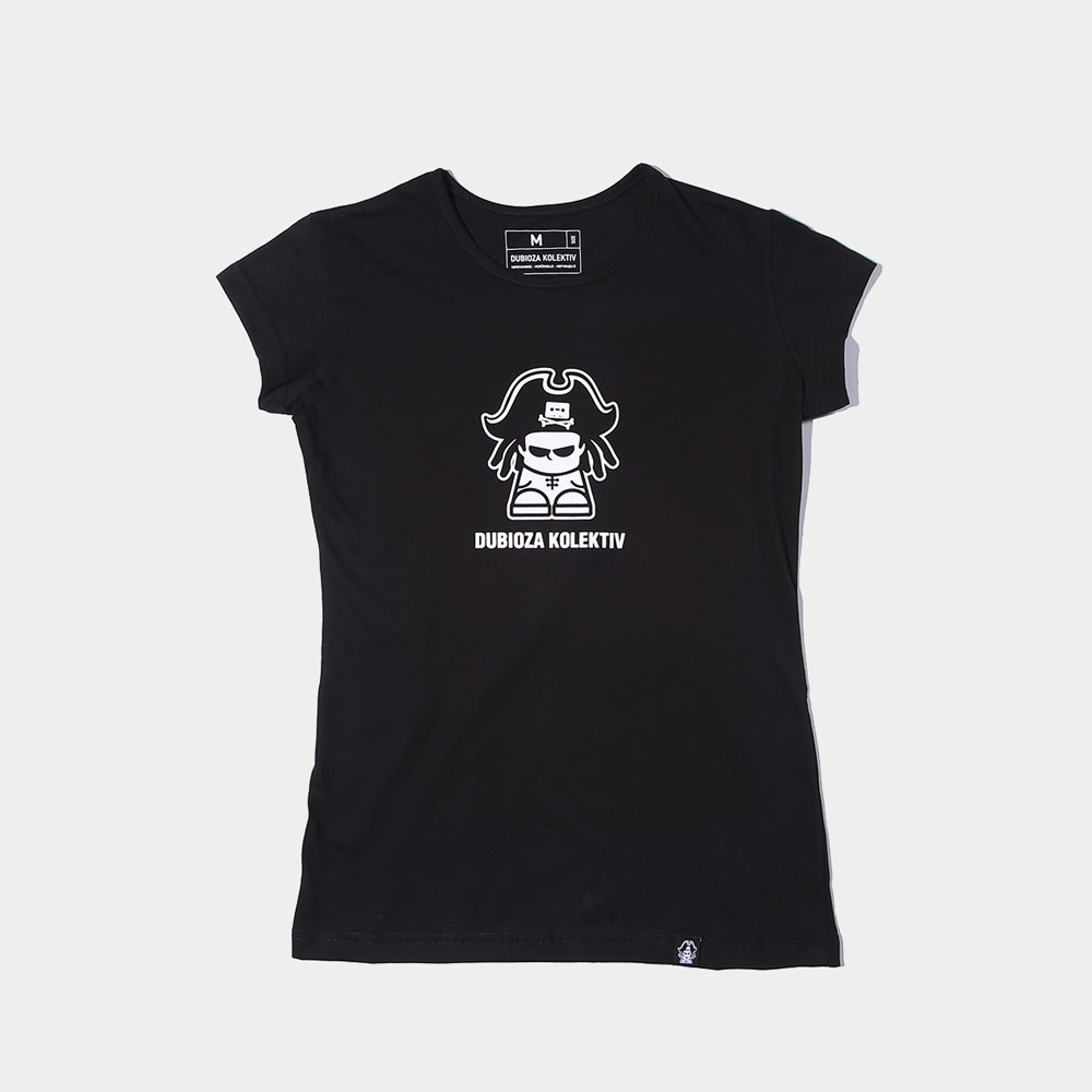 Women’s T-shirt, Pirate white – Slim Fit – Dubioza Kolektiv Shop